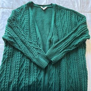 forest green cardigan
